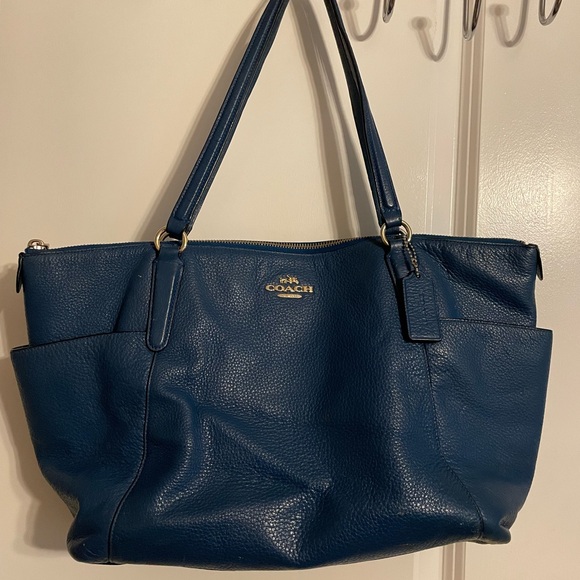Coach Handbags - Coach Blue Leather Shoulder Bag